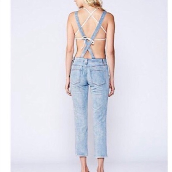 Free People Washed Denim Overalls - Picture 2 of 8